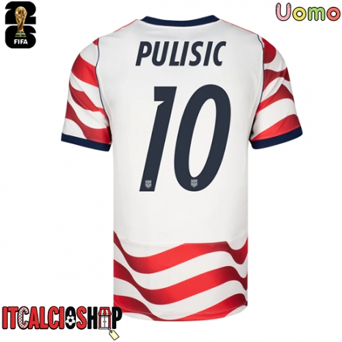 Stati Uniti Christian Pulisic #10 Prima Maglia Mondiali 2026 Manica Corta